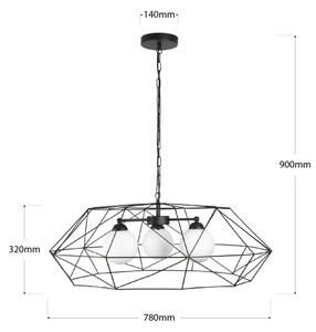 Lampadario a catena DEXA 3xG9/10W/230V nero