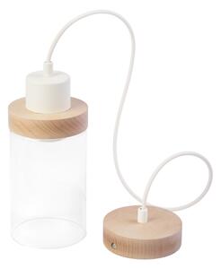 Lampadario a sospensione a cavo WOODNEST 1xE27/15W/230V pino/crema