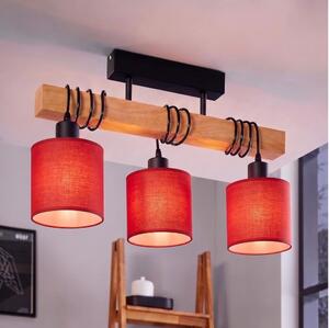 Brilagi - Lampadario a plafone NUBILA 3xE27/60W/230V pino/rosso