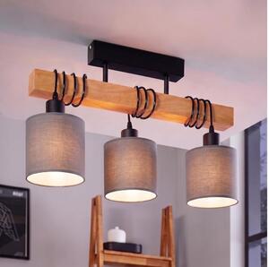 Brilagi - Lampadario a plafone NUBILA 3xE27/60W/230V pino/grigio chiaro