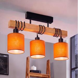 Brilagi - Lampadario a plafone NUBILA 3xE27/60W/230V pino/arancione