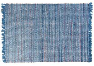 Tappeto di pezza cotone blu 160 x 230 cm rettangolare fatto a mano Boho eclettico Beliani