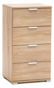 Mobiletto 4 Cassetti Naturale 45x38x85 h cm in Truciolare bilaminato Marrone chiaro