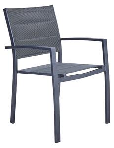 Sedia da giardino senza cuscino Orion NATERIAL con braccioli in alluminio con seduta in textilene grigio / argento