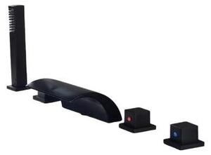 Set di rubinetti per lavabo, doppio attacco acqua, design moderno, nero