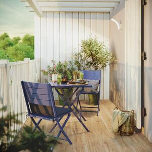 Sedia da giardino senza cuscino Xara NATERIAL pieghevole in alluminio con seduta in alluminio blu, set da 2 pezzi