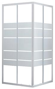 Box doccia rettangolare scorrevole Essential 80 x 90 cm, H 185 cm in vetro, spessore 4 mm serigrafato bianco