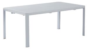 Tavolino da esterno Costa Rica NATERIAL in alluminio con piano in vetro beige/bianco per 4 persone 62x112cm