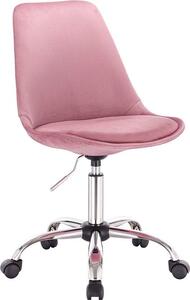 Happyment Sedia ergonomica da ufficio Zizi - Su rotelle - Regolabile in altezza - Per adulti - Rosa - Pelle finta