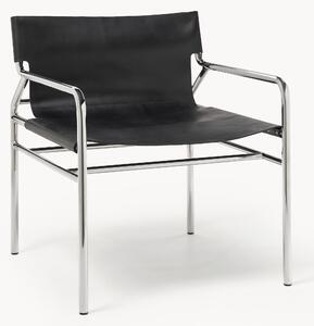Sedia con braccioli in pelle Dion