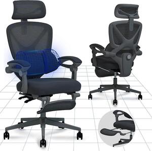 Sedia da ufficio ergonomica OC4B black con inclinazione di 135°, nera
