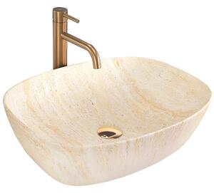 Lavabo da appoggio Rea Freja Travertine Matt