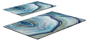 Set di tappetini per il bagno blu 2 pz 60x100 cm – Foutastic