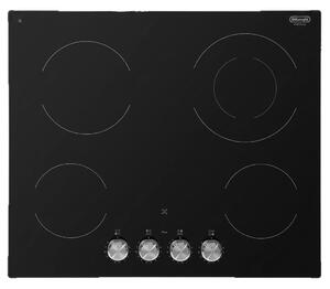 De Longhi PVC61FK Piano Cottura Elettrico 4 Fuochi Larghezza 60 cm Piano in Vetroceramica colore Nero