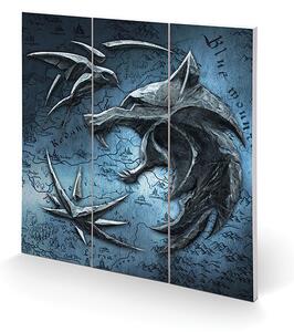 Poster su legno The Witcher - Wolf Swallow and Star