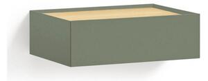 Comodino verde con piano effetto rovere da parete Arista – Teulat