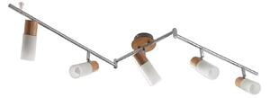 Plafoniera Lindby, Christoph, dimmerabile, Metallizzato, Camera da letto, Legno, Campagna / rustico
