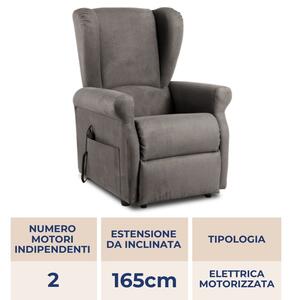 Poltrona relax reclinabile elettrica alzapersona Bergère Grigio