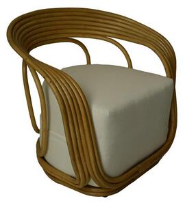 Coppia di Sedie da giardino Charly con cuscino - 65x85x42/71 - Naturale/Bianco - teak