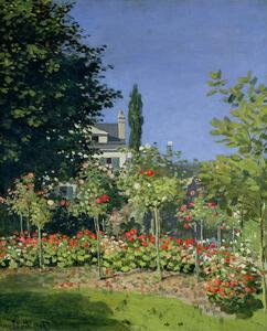 Claude Monet - Riproduzione Flowering Garden at Sainte-Adresse c 1866, (30 x 40 cm)