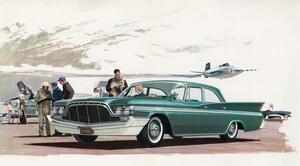 Fotografia New DeSoto Car and Jet Pilots 1960, American School,, (40 x 22.5 cm)