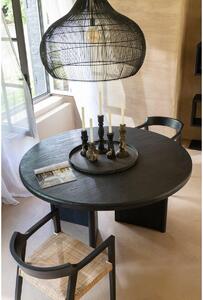 Tavolo rotondo in legno di teak nero