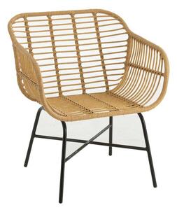 Sedia J-Line Rachelle Outdoor Metallo/Rattan Naturale/Nero
