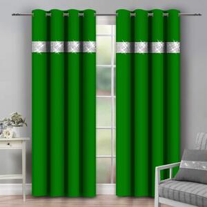 Tenda su anelli con zirconi 140x250 cm verde