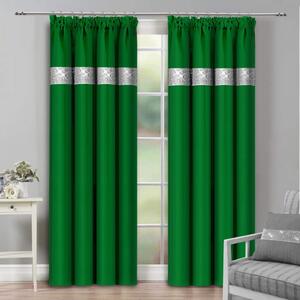 Tenda con nastro e zirconi 140x250 cm verde