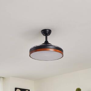 Lindby Ventilatore da soffitto Lindy LED Oras, nero, DC, silenzioso, 107 cm