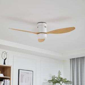 Lucande Ventilatore da soffitto Kayu bianco/marrone DC silenzioso 132 cm