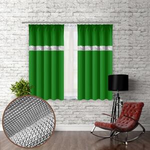 Tenda con nastro e zirconi 140x160 cm verde