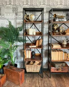 Libreria in ferro e legno Industrial Small 55 cm