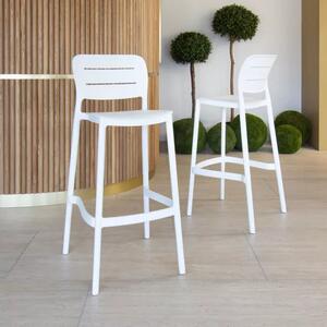 SET 4 SGABELLI BAR IN POLIPROPILENE BIANCO 48X45XHT102CM SUNSET