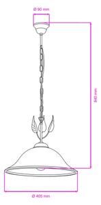 ONLI - Lampadario a sospensione con catena MIRA 1xE27/22W/230V diametro 40 cm