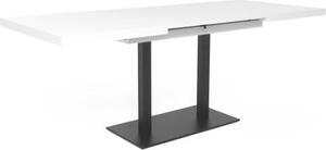 ORLANDO Tavolo da pranzo allungabile - Stile moderno - Laccato bianco e nero - L 120-200 x P 80 x H 75 cm