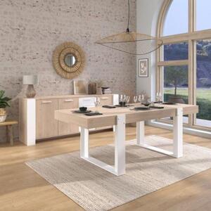 Set buffet e tavolo rettangolare - Stile scandinavo - LOFT - Rovere / Bianco - PARISOT