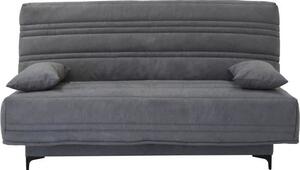 Divano a 3 posti, modello "Clic Clac", rivestito in tessuto color grigio medio, stile moderno, dimensioni: lunghezza 199 cm x profondità 9 cm