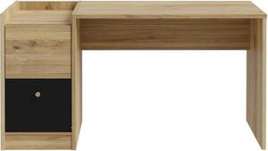 COXIM Scrivania dritta - rovere / nero - 139,6 x 74 x 59,8 cm