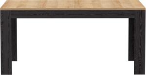 Tavolo da pranzo allungabile - BOHOL - Rettangolare - Nero combinato con colore legno - 8 persone - L 160-206,6 x P 90,2 x H 78,2 cm