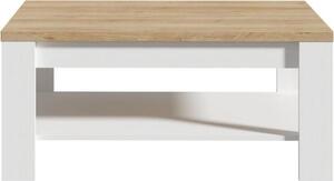 Tavolino - Rettangolare - Rovere bianco e rovere beige - BOHOL - L 100 x P 60 x H 45,7 cm - 2 ripiani