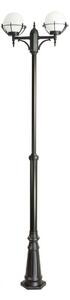 Lanterna da giardino 280 cm 2x bianco o fumé 20 cm 2xE27 nero IP43 SU-MA Sfere OGMWN 2 KPO