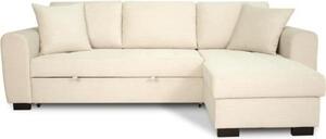 Divano angolare reversibile e trasformabile - 4 posti - HAMILTON - Tessuto beige - L 245 x P 150 x H 86