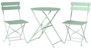 Outsunny Bistrò Set Giardino: Tavolo Rotondo e Sedie Pieghevoli per 2, Verde Chiaro. | Aosom Italy