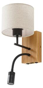 Applique da parete Lucande, Lieske, Beige, Soggiorno, Tessuto / Tessile, Moderno