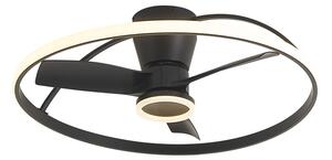 Ventilatore da soffitto nero con LED e telecomando - Steer