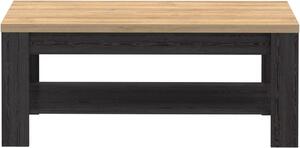 Tavolino - Rettangolare - Rovere nero e rovere beige - BOHOL - L 100 x P 60 x H 45,7 cm - 2 ripiani
