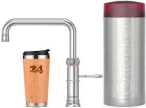 "QUOOKER CLASSIC FUSION Square COMBI B stainless steel & 100°C mixer tap (22CFSRVS)" Miscelatore per lavello con funzione di acqua bollente a 100°C Inclusa tazza termica