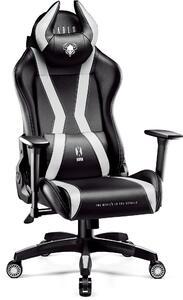 Diablo X-Horn Gaming Chair Sedia da ufficio Braccioli 3D Design ergonomico Cuscino cervicale/ombelicale Similcuoio Funzione a dondolo King Size Bianco e nero