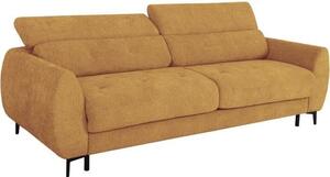 Divano Express - 2/3 posti - SAFIA - tessuto waffle - ocra - materasso 15 cm - 206 x 105 x 76/94 cm - DUNLOPILLO